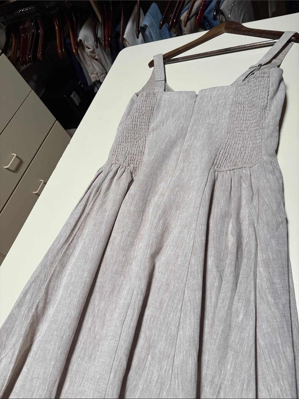 Abercrombie & Fitch Light Beige Linen-Blend Maxi Dress - Picture 2 of 3